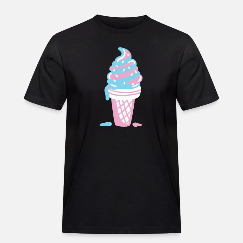 Eis Eiscreme - Männer Workwear T-Shirt - Schwarz