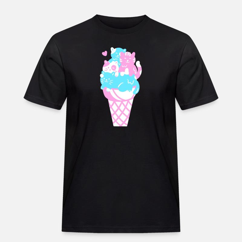 Eis Eiscreme - Männer Workwear T-Shirt - Schwarz