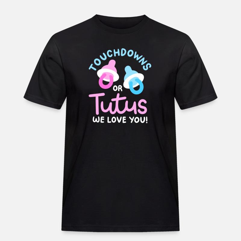 Touchdowns oder Tutus für Gender-Reveal-Partys - Männer Workwear T-Shirt - Schwarz