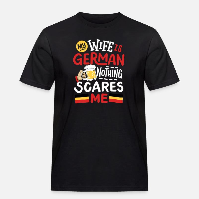 Deutsche Ehefrau Deutschland - Männer Workwear T-Shirt - Schwarz
