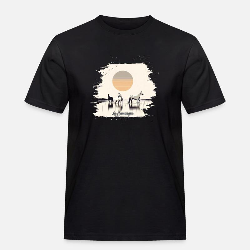 Die Camargue - Männer Workwear T-Shirt - Schwarz