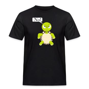 Statement No Turtle, No Fun Comic, No - Herre Workwear T-Shirt - sort - Foran - AI Model Male 178 light (178cm)