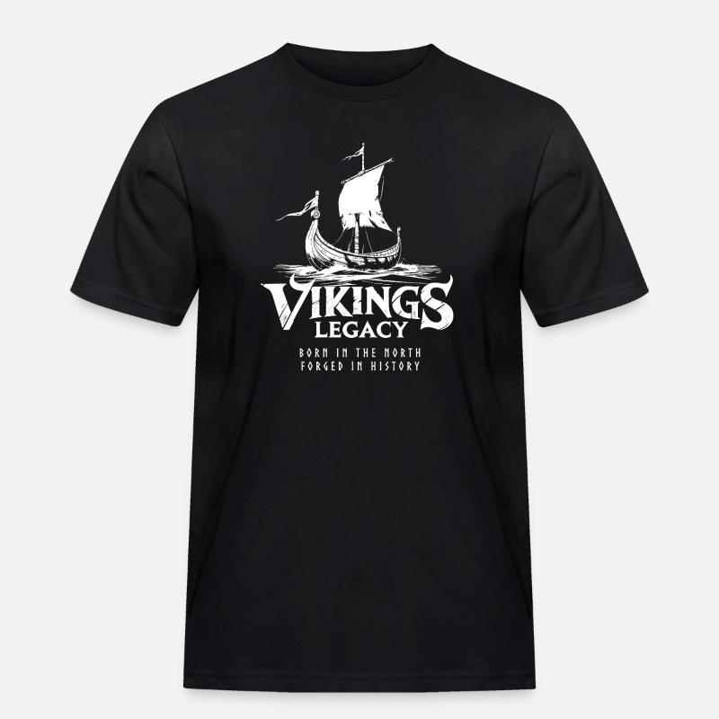 Drakkar - das Wikinger Langschiff - Männer Workwear T-Shirt - Schwarz