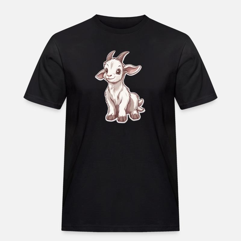 Ziege - Männer Workwear T-Shirt - Schwarz