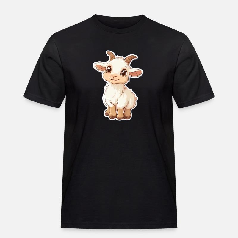 Ziege - Männer Workwear T-Shirt - Schwarz