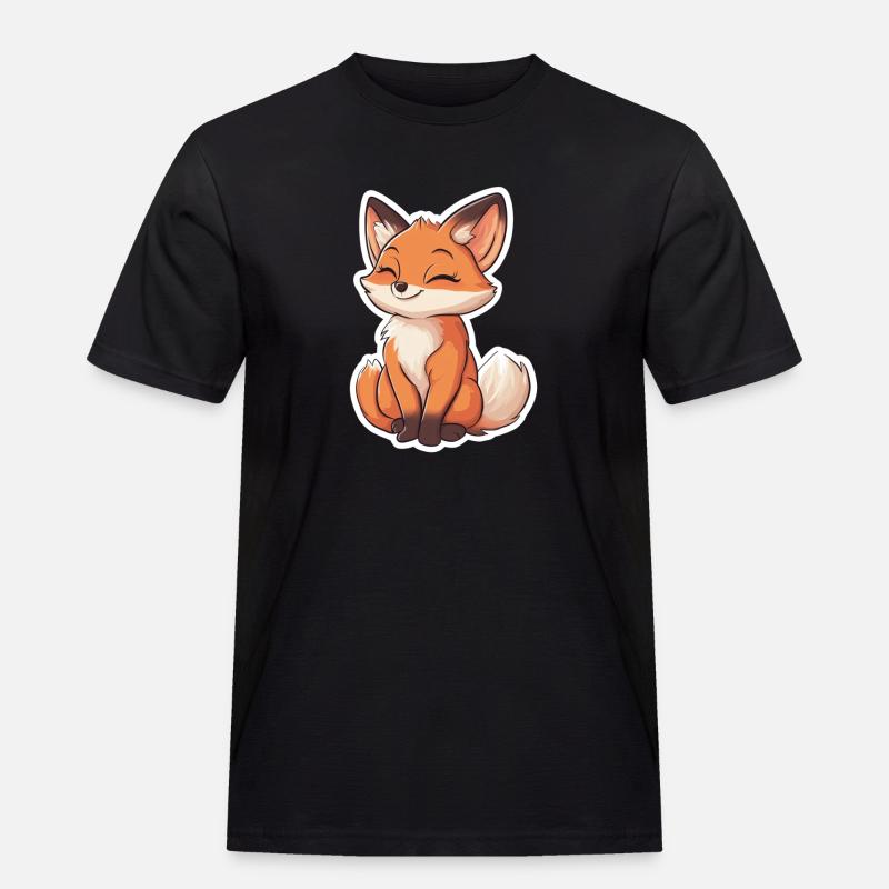 Fuchs - Männer Workwear T-Shirt - Schwarz