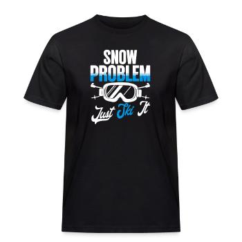 Ski Skifahrer Wintersport Snow problem - Männer Workwear T-Shirt - Schwarz - Vorne - AI Model Male 178 light (178cm)