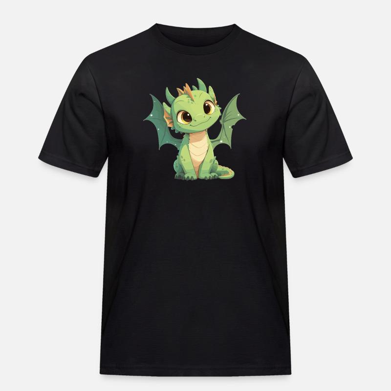 Drachen Drache - Männer Workwear T-Shirt - Schwarz