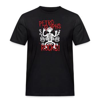 Petroglyphe Petroglyphen Piktogramme - Männer Workwear T-Shirt - Schwarz - Vorne - AI Model Male 178 light (178cm)