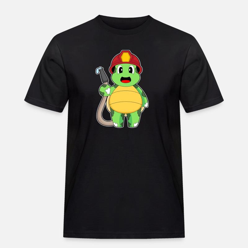 turtle fireman fire hose - Men's Workwear T-Shirt - black