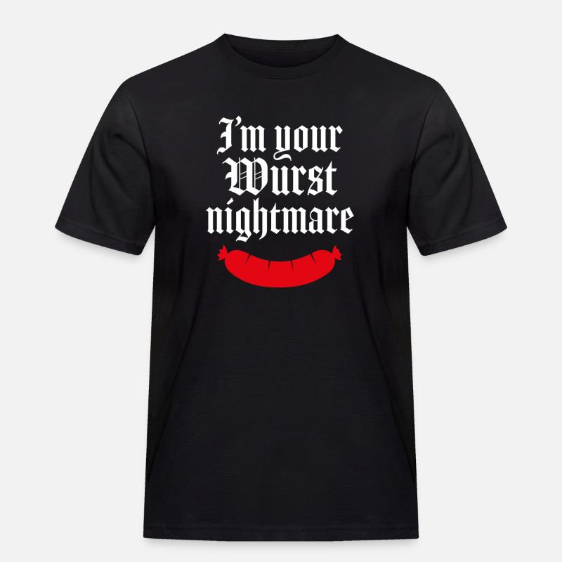Ich bin dein wurstigster Albtraum - Männer Workwear T-Shirt - Schwarz