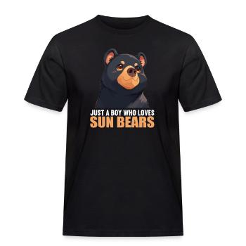 Sun Bear Malaienbär - Männer Workwear T-Shirt - Schwarz - Vorne - AI Model Male 178 light (178cm)