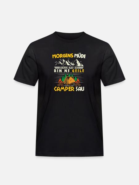 Camper Camping Caravan Saying - Men's Workwear T-Shirt - black