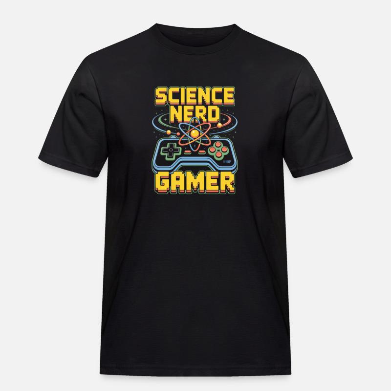 Science Nerd Gamer Atom Controller Wissenschaft - T-shirt Workwear homme - noir