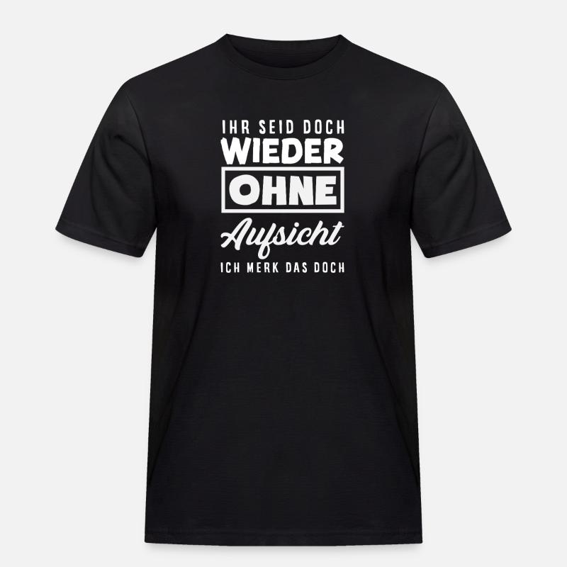 Again without supervision – sarcasm - Men's Workwear T-Shirt - black