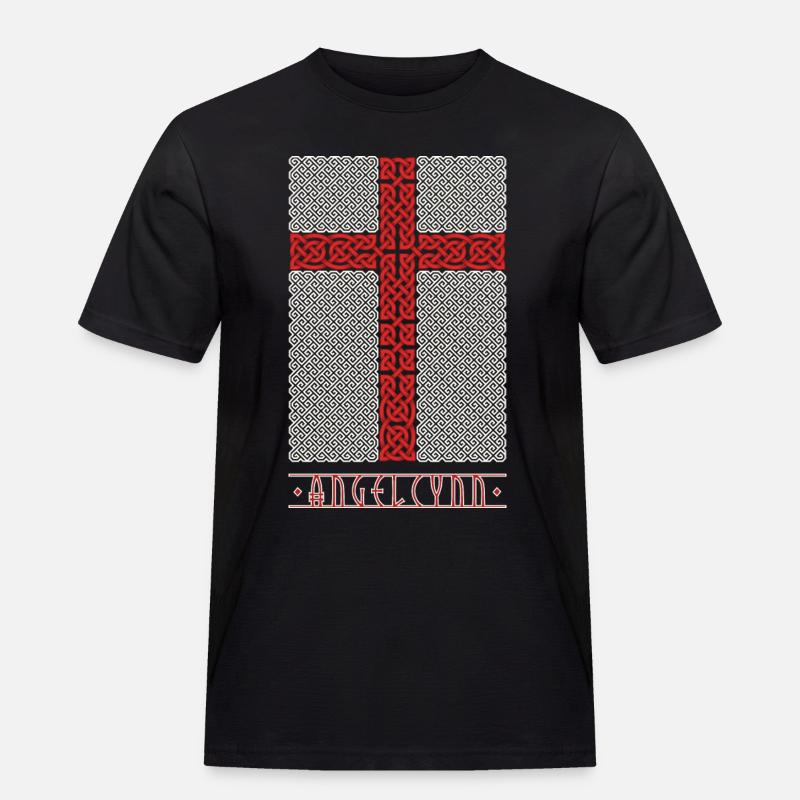 Wikingerstil England Flagge - Männer Workwear T-Shirt - Schwarz