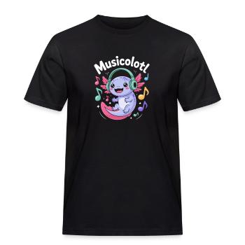 Musicolotl Axolotl avec casque et musique - T-shirt Workwear homme - noir - Devant - AI Model Male 178 light (178cm)