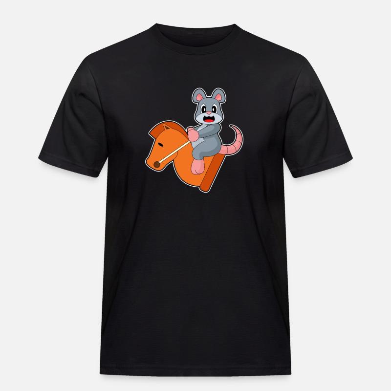 Maus Schachfigur Springer Schach - Männer Workwear T-Shirt - Schwarz