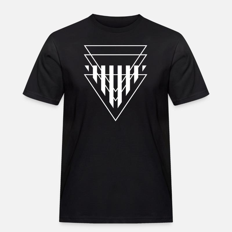 Triangular Crest Geometric Print - Men's Workwear T-Shirt - black