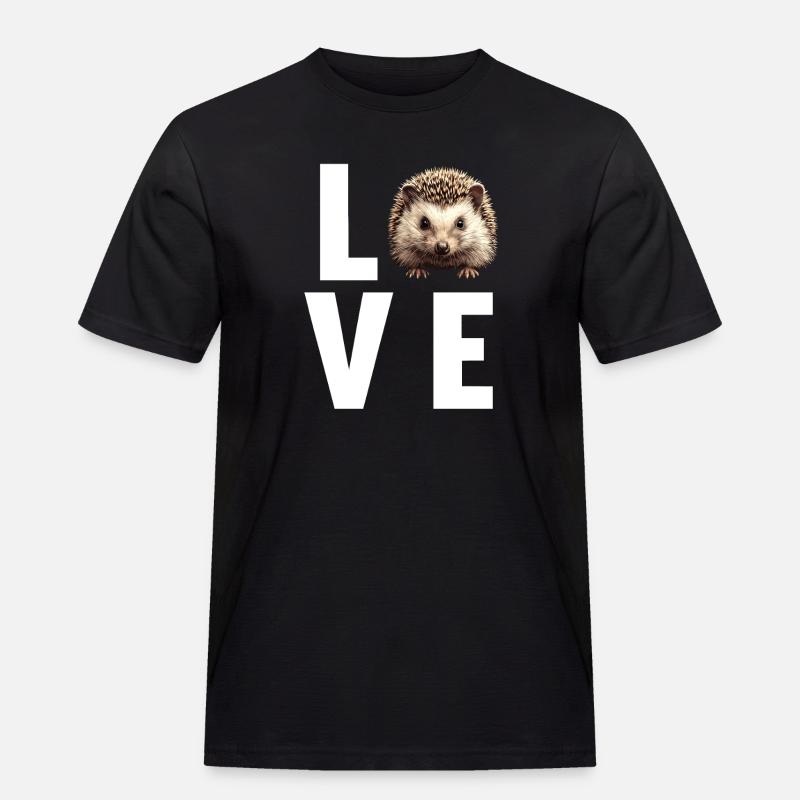 Igel - Männer Workwear T-Shirt - Schwarz
