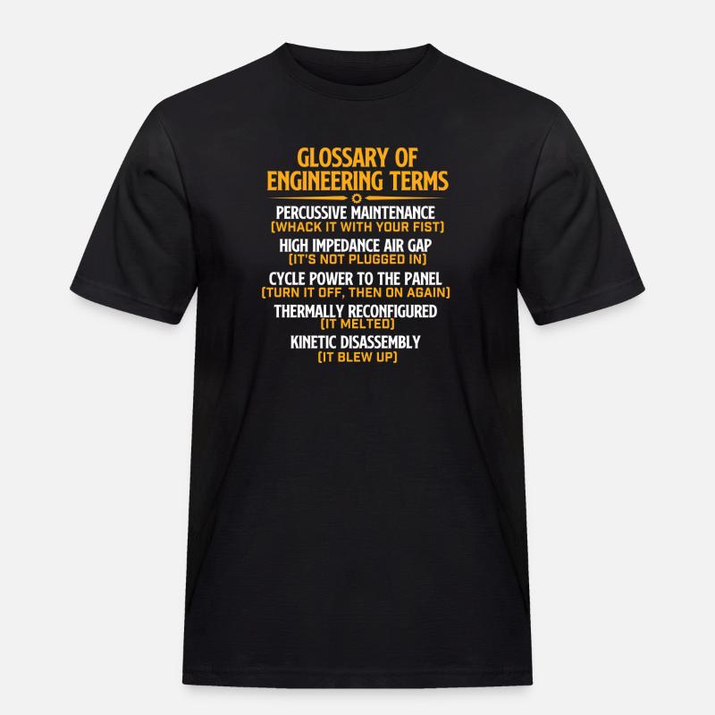 Glossar der technischen Begriffe Lustige Mechanik - Männer Workwear T-Shirt - Schwarz