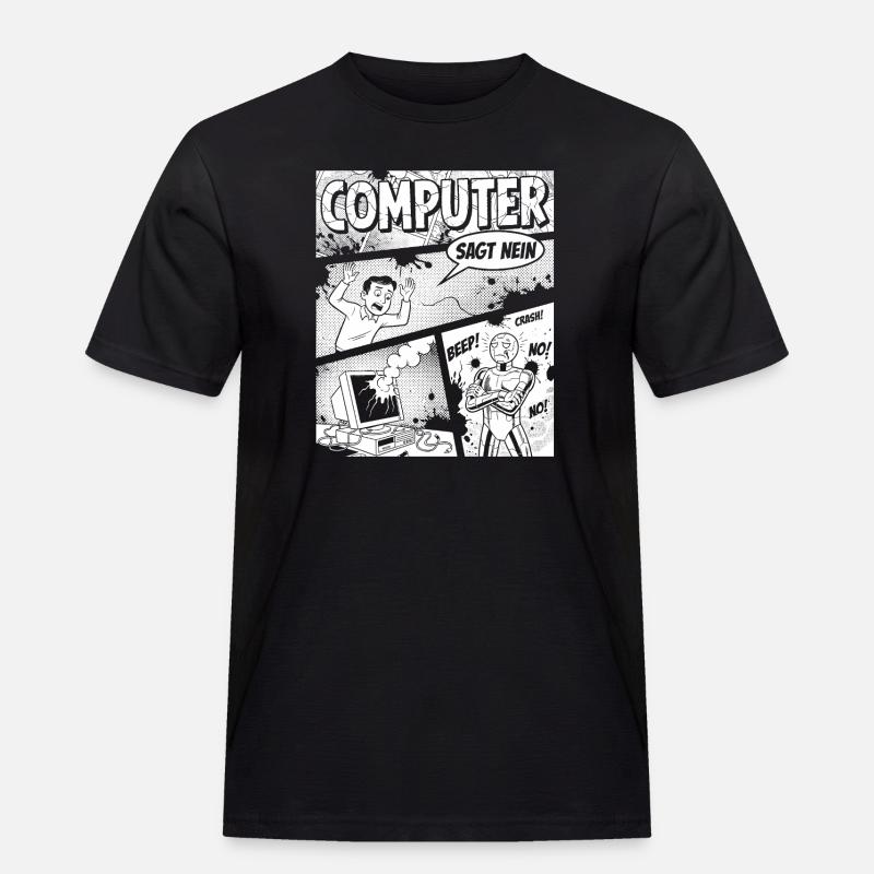 Retro Computer Comic Says No - Men's Workwear T-Shirt - black