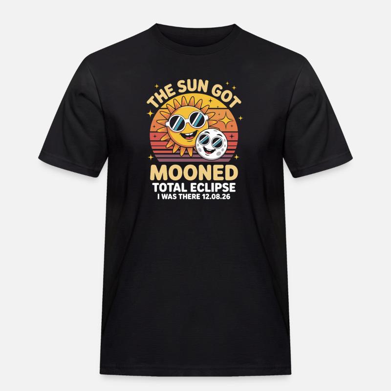 Sun Moon Eclipse with Glasses - Men's Workwear T-Shirt - black