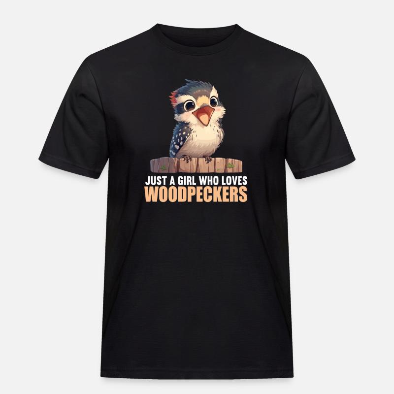 Spechte Specht - Männer Workwear T-Shirt - Schwarz