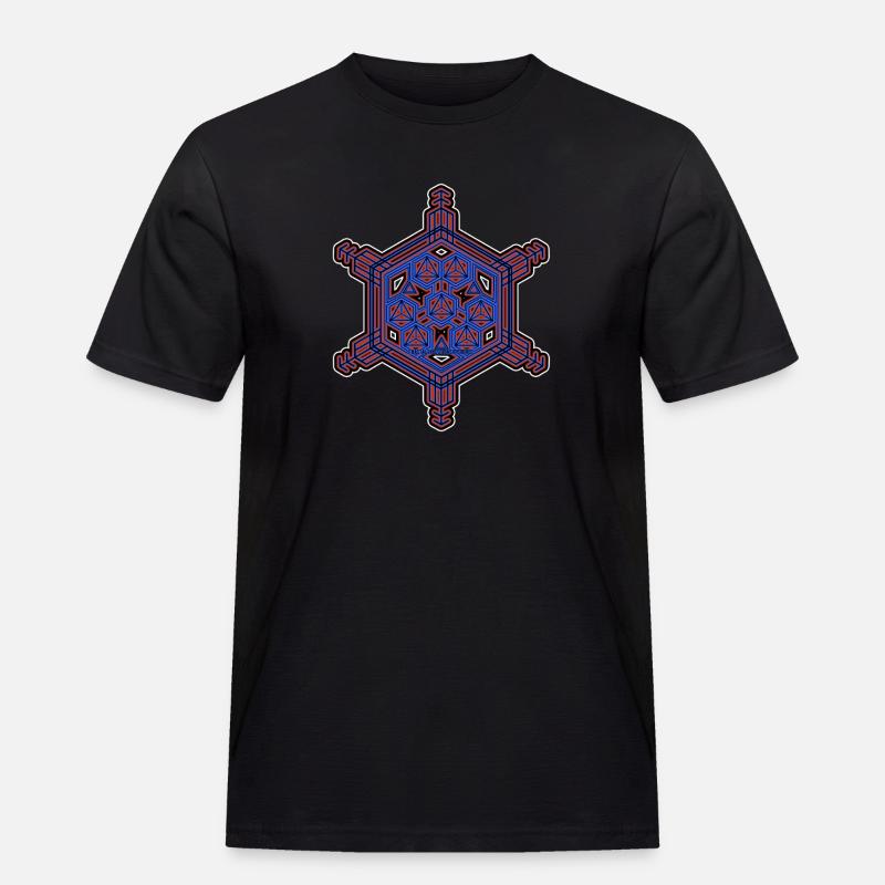 Expérience d’évolution fractale Motif hexagone étoile - T-shirt Workwear homme - noir