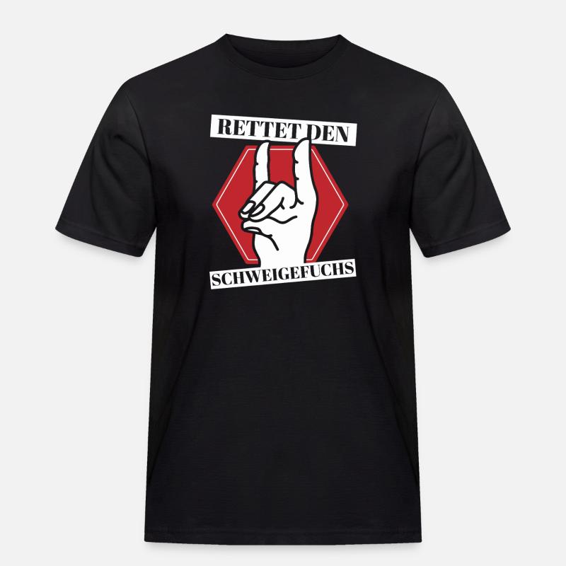 Schweigefuchs Lehrer Grundschule Kindergarten - Männer Workwear T-Shirt - Schwarz
