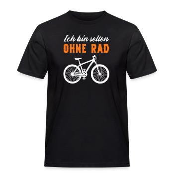 Selten Ohne Rad – lustige Fahrrad Sprüche - Männer Workwear T-Shirt - Schwarz - Vorne - AI Model Male 178 light (178cm)