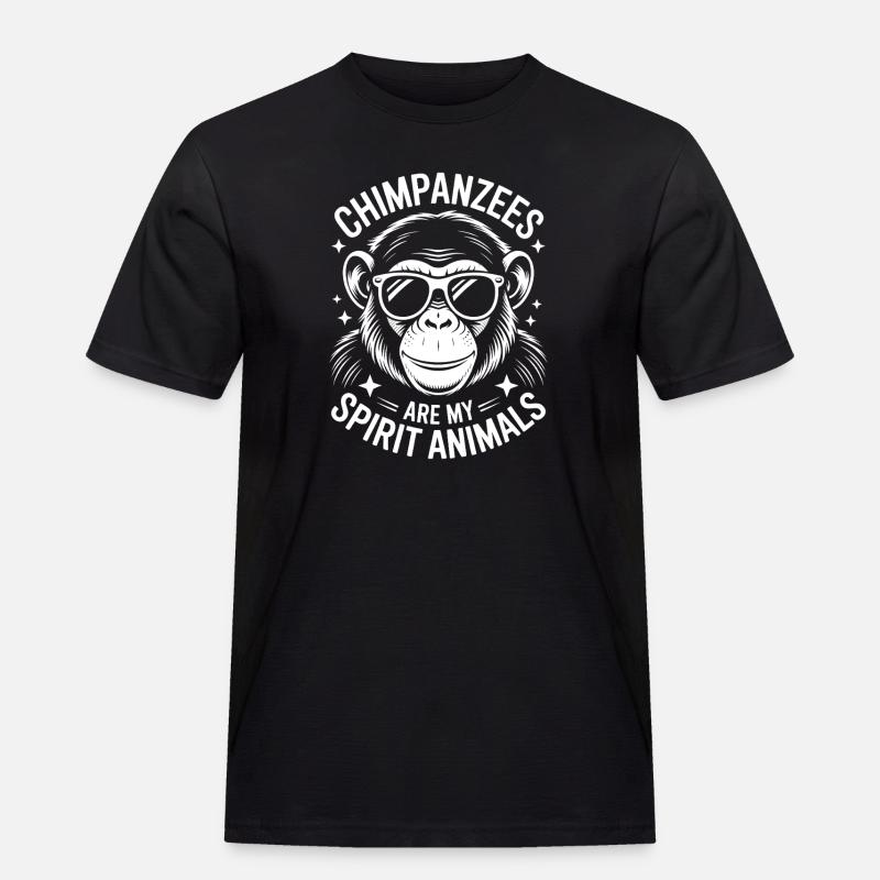 Schimpanse Spruch Affe Lustige Schimpanse Geschenk - Männer Workwear T-Shirt - Schwarz