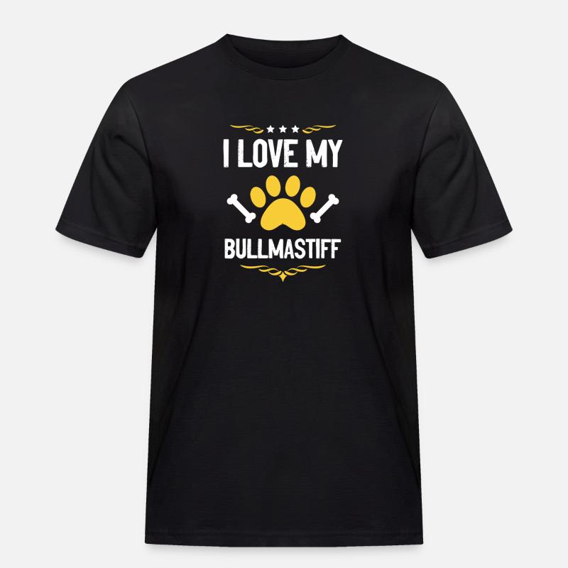 Ich liebe Bullmastiff - Männer Workwear T-Shirt - Schwarz