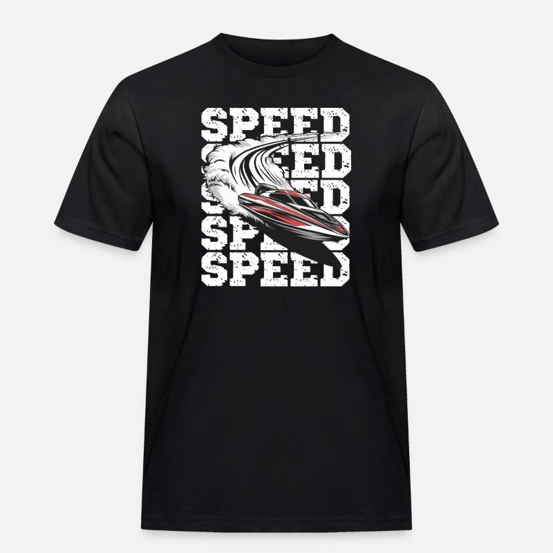 Geschwindigkeit Motorboot Abenteuer - Männer Workwear T-Shirt - Schwarz