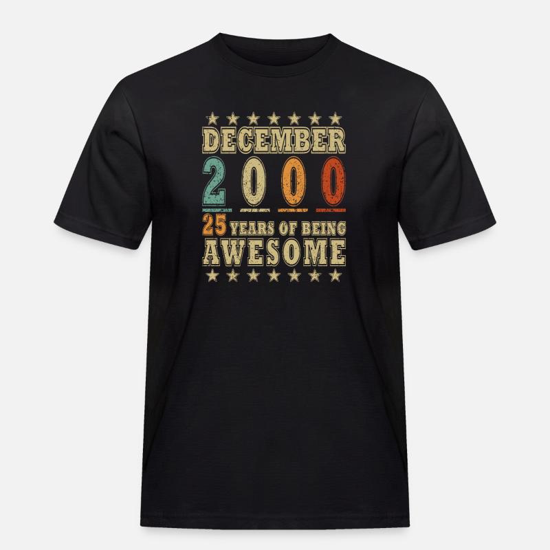 Dezember 2000 Dezember Jubiläum Dezember 2000 - Männer Workwear T-Shirt - Schwarz
