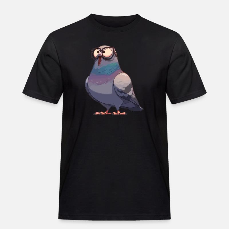 Tauben Taube - Männer Workwear T-Shirt - Schwarz