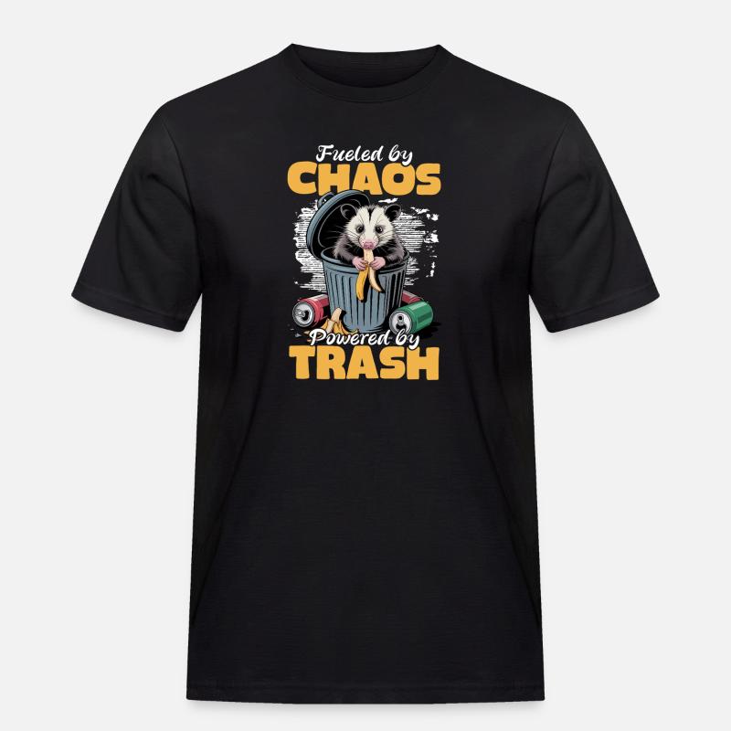 Funny Opossum - Männer Workwear T-Shirt - Schwarz