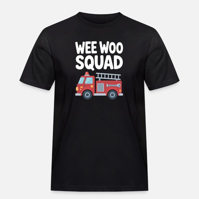 Wee Woo Squad Feuerwehr Auto Spass - Männer Workwear T-Shirt - Schwarz