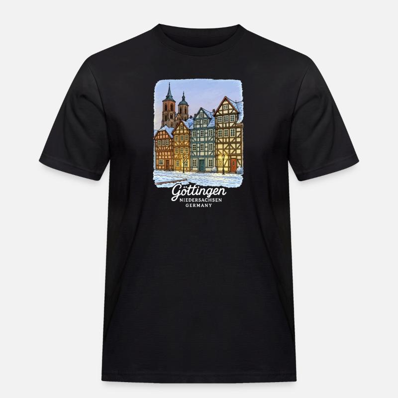 Göttingen - Männer Workwear T-Shirt - Schwarz