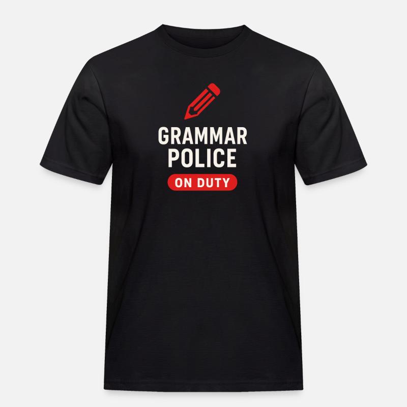 Grammatik Oxford Comma Language Rules - Männer Workwear T-Shirt - Schwarz