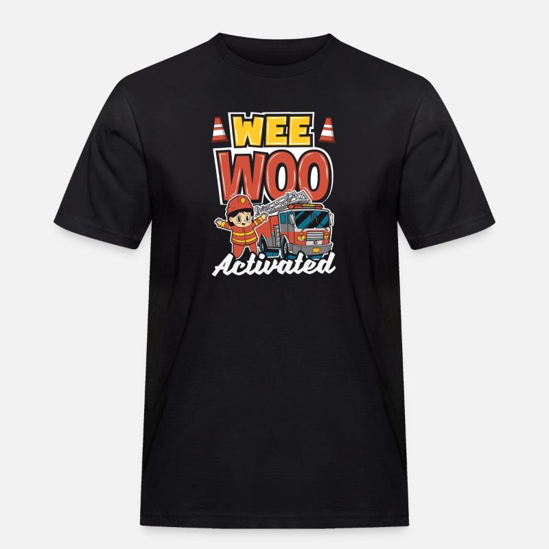 Wee Woo Squad Fire Tiny Feuerwehrmann - Männer Workwear T-Shirt - Schwarz