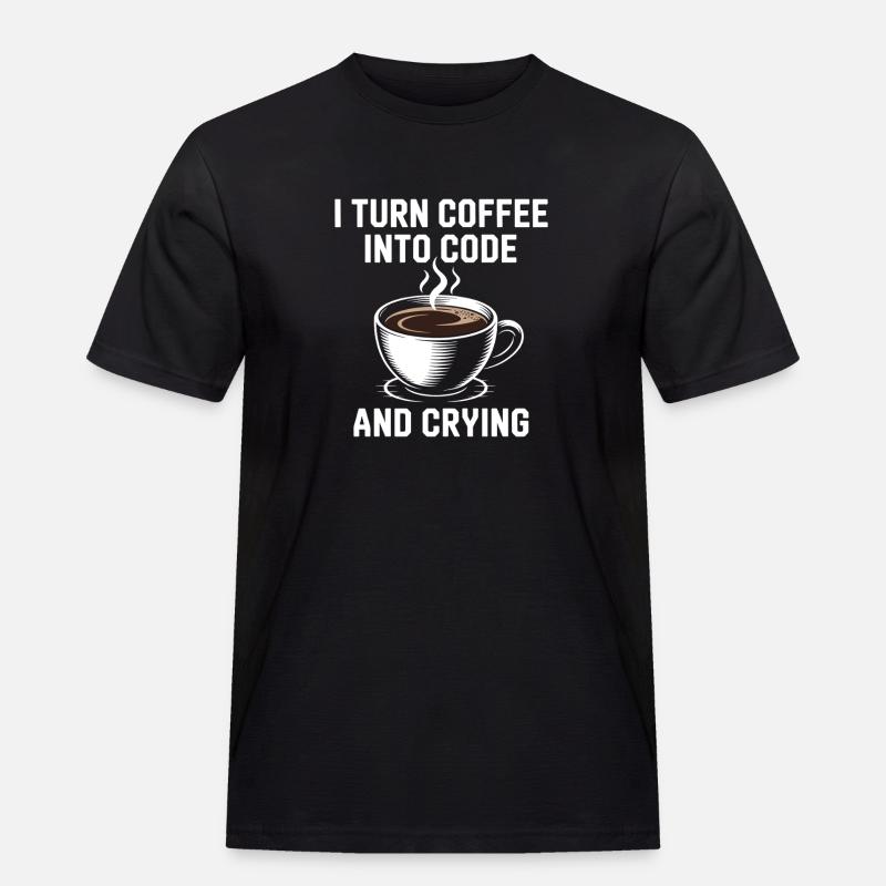 Kaffee und Programmier-Debugging-Humor für Softwar - Männer Workwear T-Shirt - Schwarz
