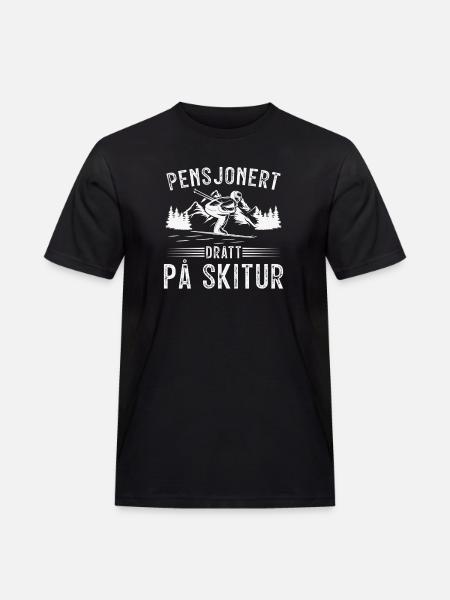 Rentner im Skiurlaub - Männer Workwear T-Shirt - Schwarz