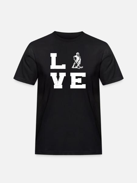 Iconisches Floorball Motiv - Männer Workwear T-Shirt - Schwarz