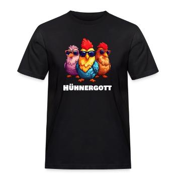 Lustige Hühner Hühnergott - Männer Workwear T-Shirt - Schwarz - Vorne - AI Model Male 178 light (178cm)