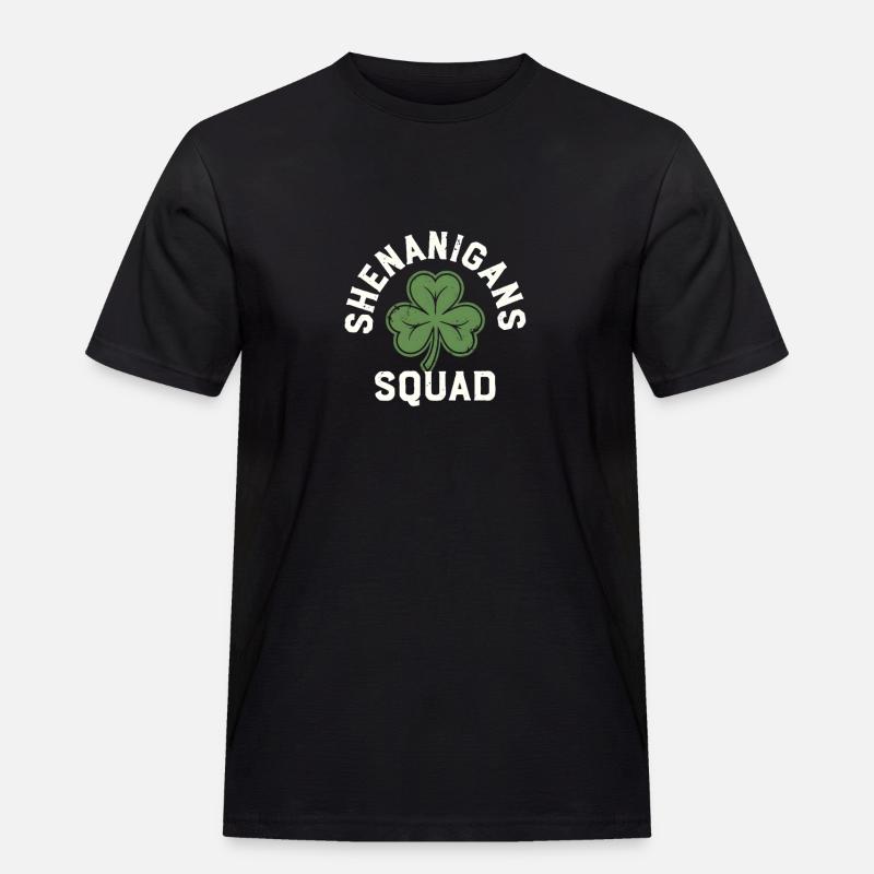 Shenanigans Squad Shamrock - Männer Workwear T-Shirt - Schwarz