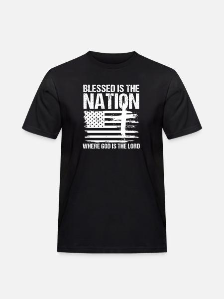 Faith and Nation Flags Design - Men's Workwear T-Shirt - black