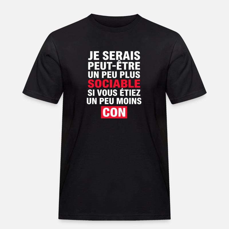 Vielleicht bin ich ein bisschen geselliger - Männer Workwear T-Shirt - Schwarz