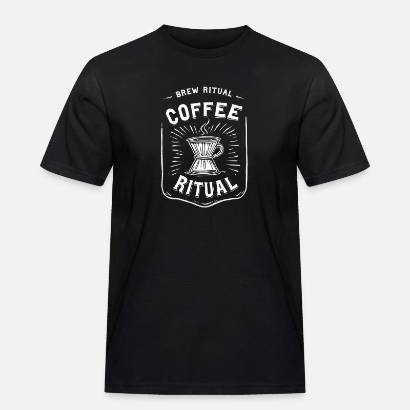 Coffee Brew Ritual Pour Over Kaffee - Männer Workwear T-Shirt - Schwarz