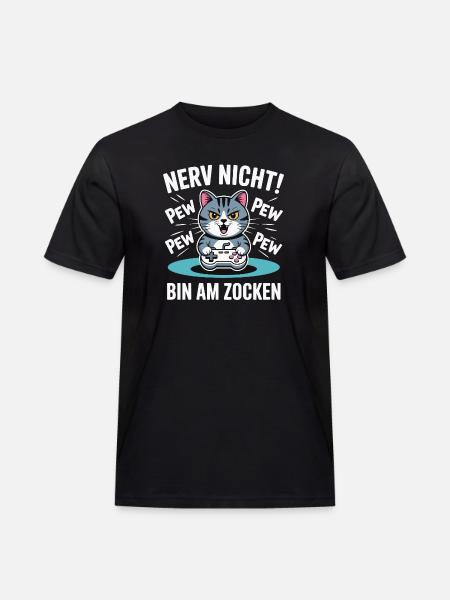 Courage Not I Gaming Cat Design - T-shirt Workwear homme - noir
